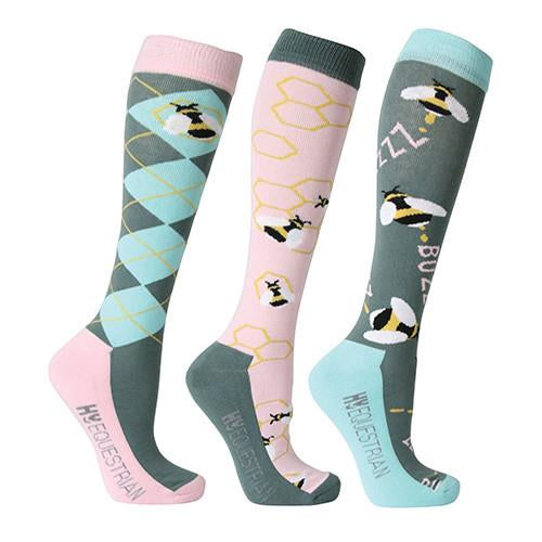 HY Equestrian Buzzy Bee Socks (3 Pack)