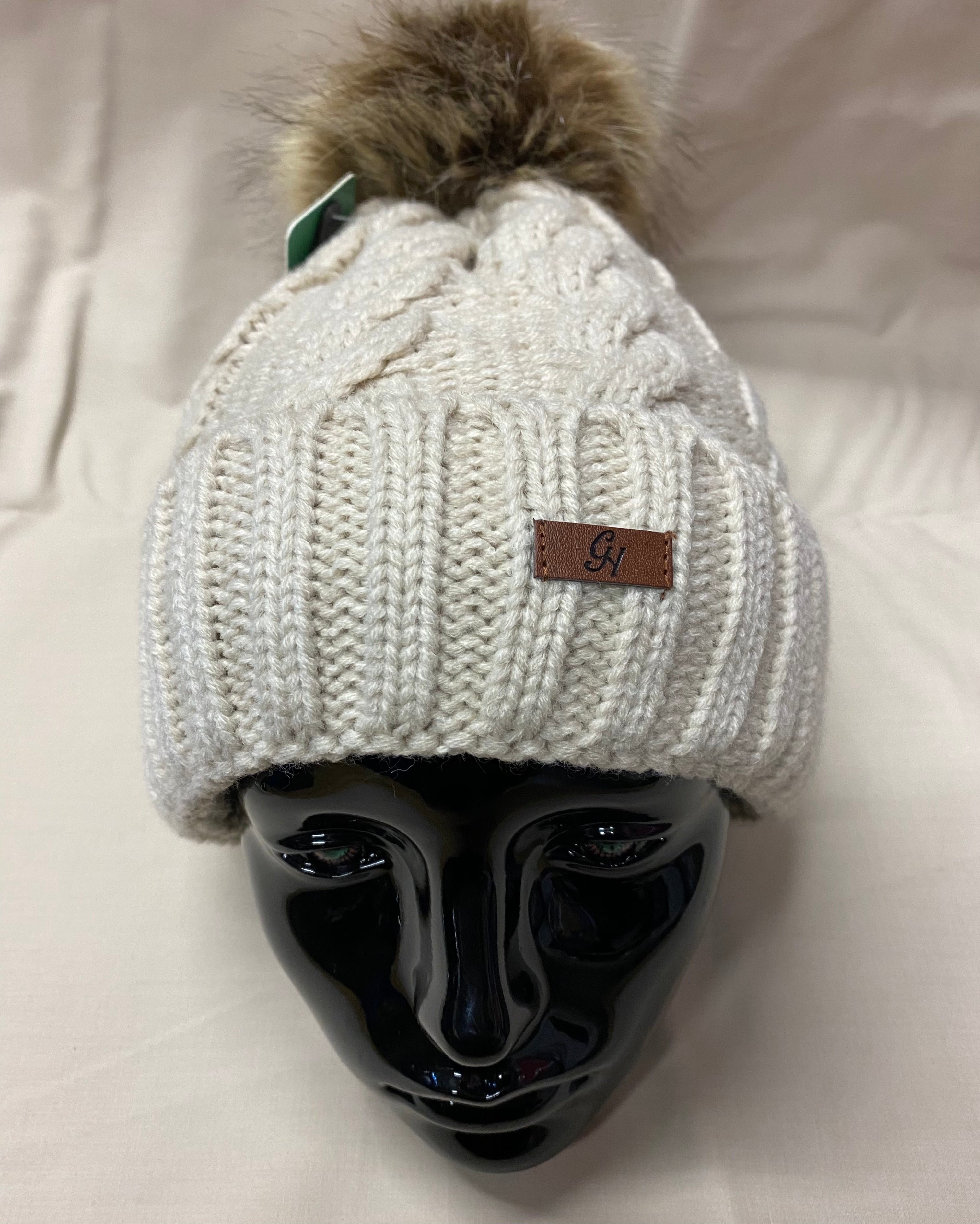 Green House Melrose Cable Knit Bobble Hat