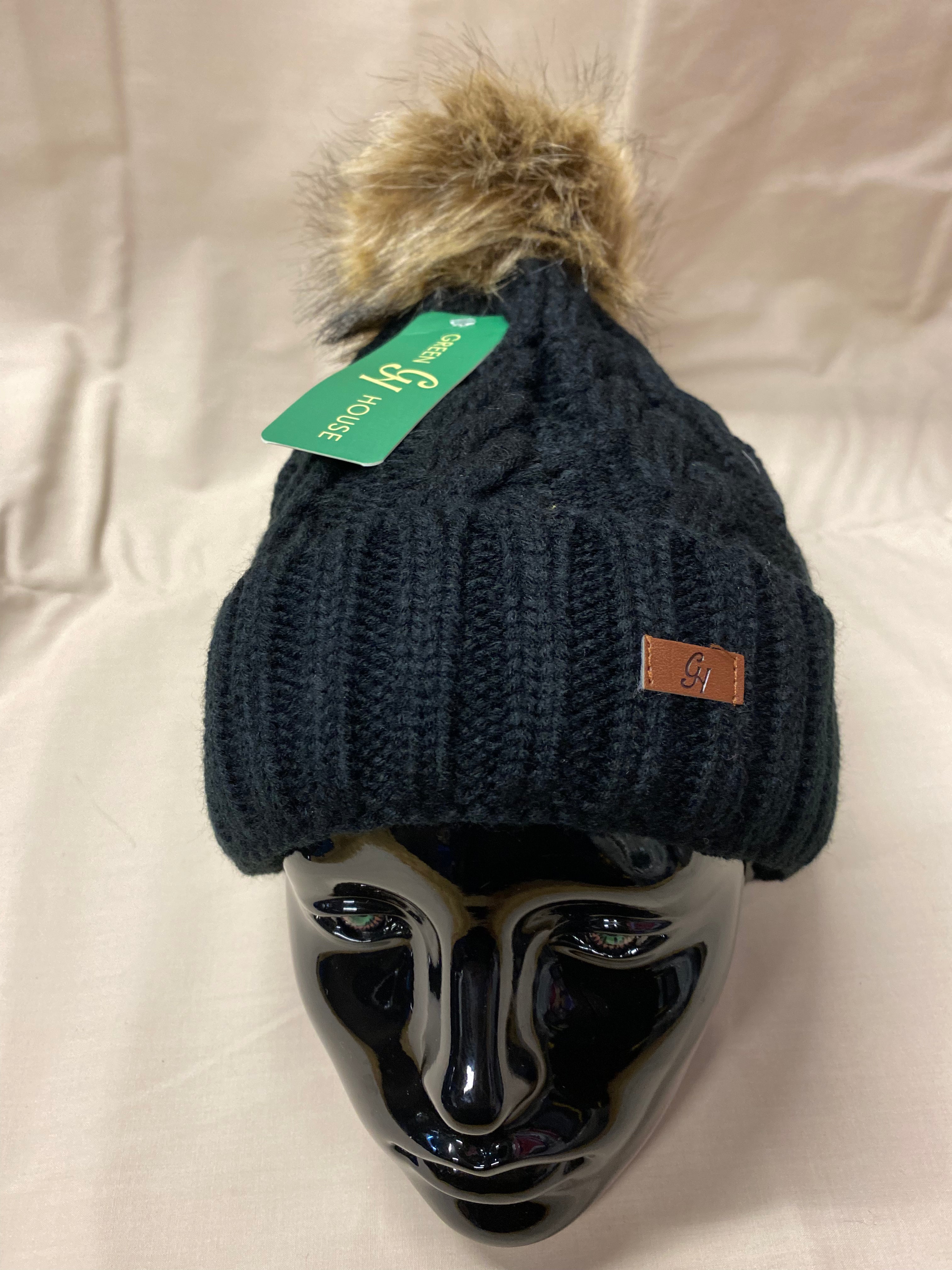 Green House Melrose Cable Knit Bobble Hat