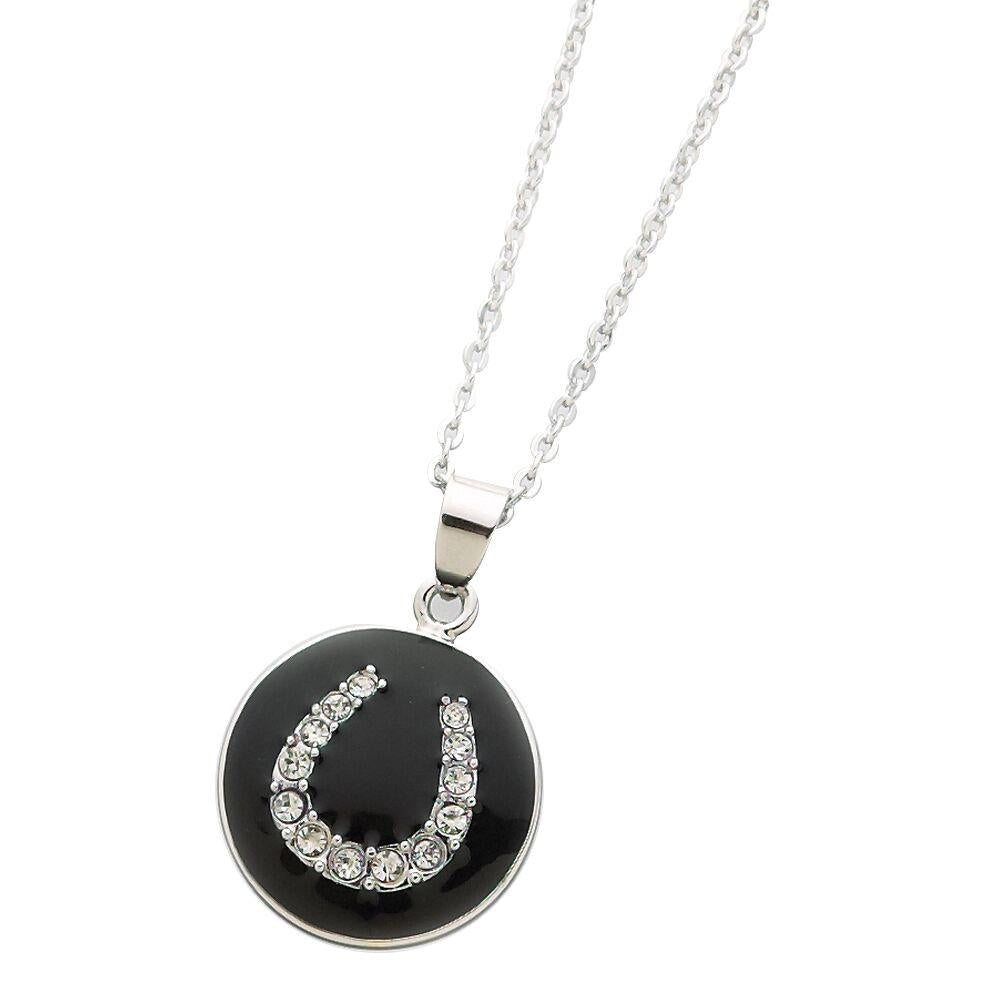 Enamelled Lucky Horseshoe Pendant & Chain