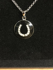 Enamelled Lucky Horseshoe Pendant & Chain