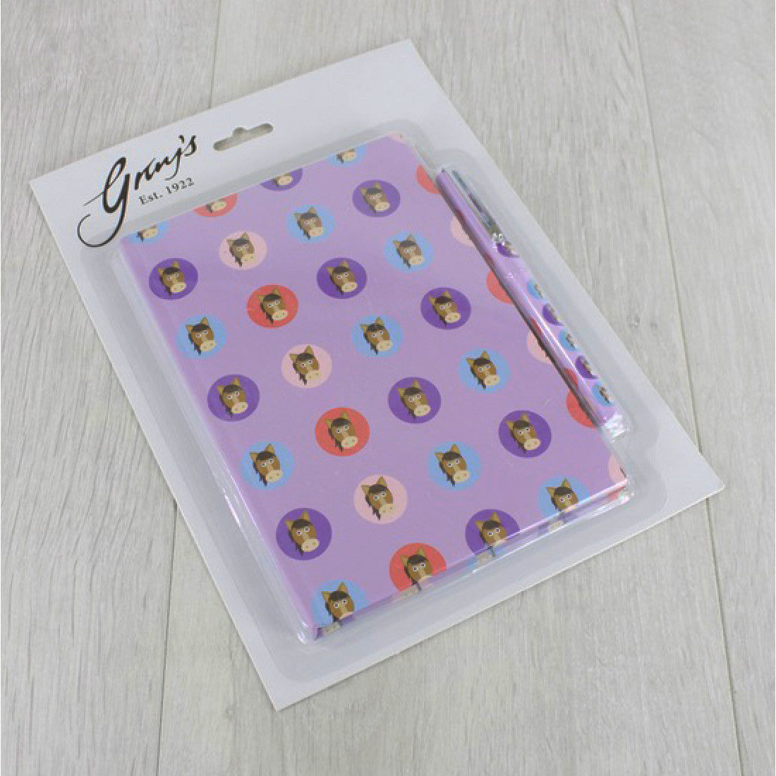 Grays Cartoon Horse Notebook with Pen