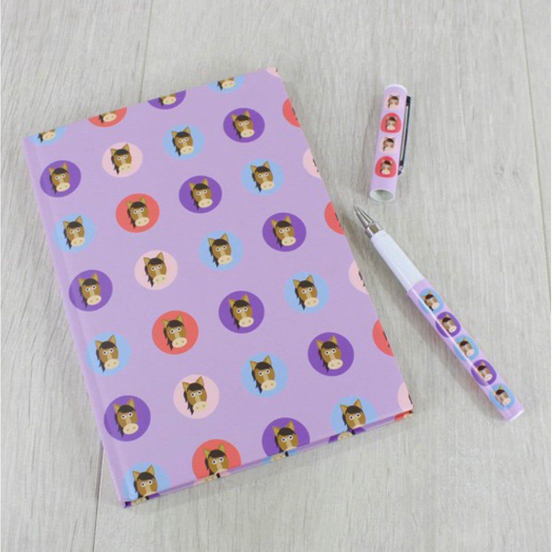 Grays Cartoon Horse Notebook with Pen