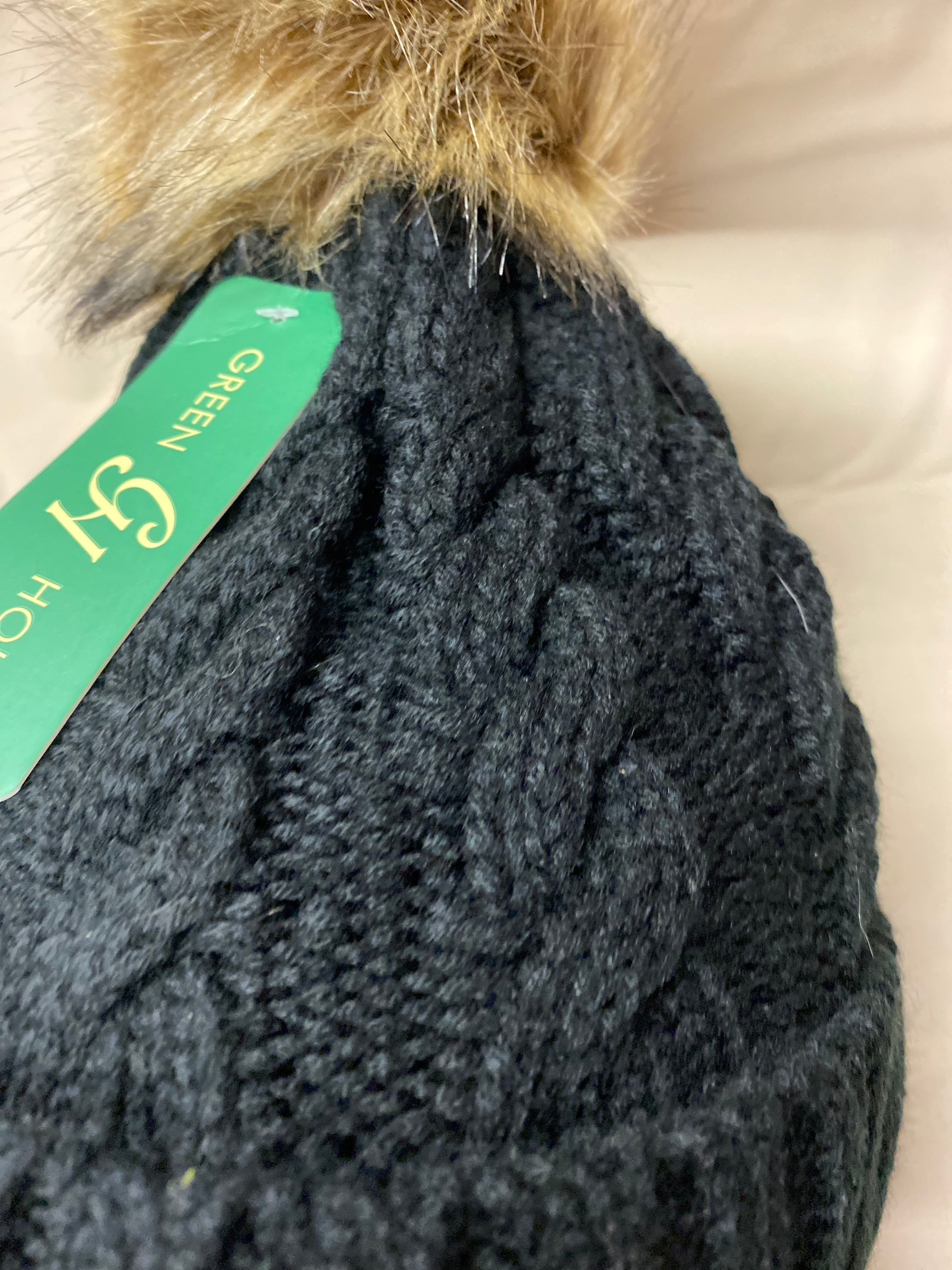 Green House Melrose Cable Knit Bobble Hat